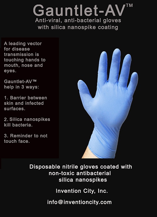 Gauntlet AV - antiviral, antibacterial glove